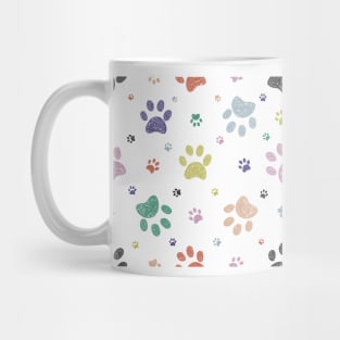 Doodle colorful paw prints Mug